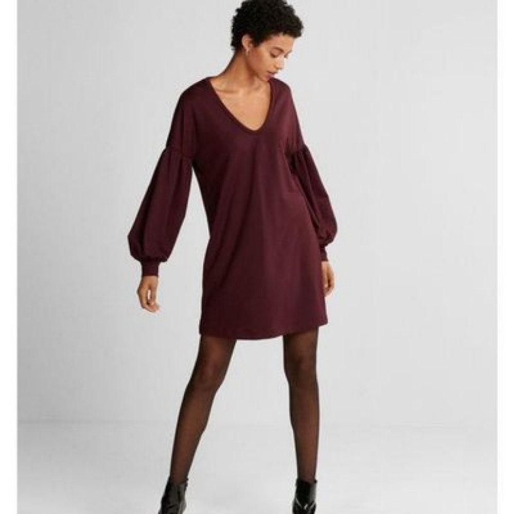Express Balloon Sleeve Shift Dress